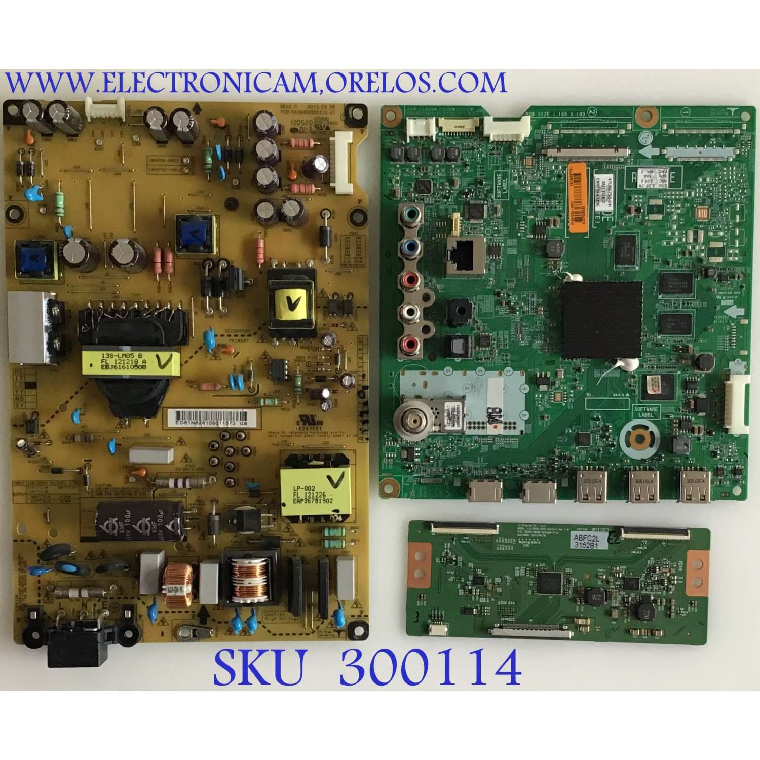 KIT DE TARJETAS PARA TV LG / MAIN EBT62387751 / EAX64872104(1.0) / FUENTE EAY62810801 / EAX64905501(2.0) / T-CON 6871L-3152B / 6870C-0444A / PANEL LC470DUE (SF)(R1) / MODELO 47LN5750-UH.BUSYLJR